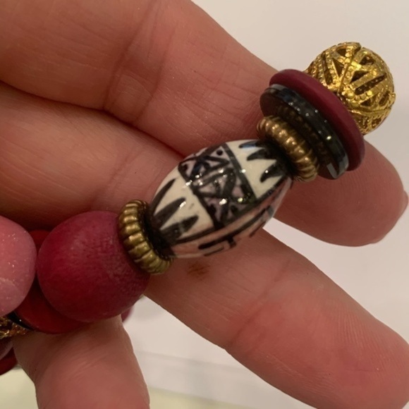 💐5/25 stretch unique art bead Aztec wood bead - Picture 2 of 6